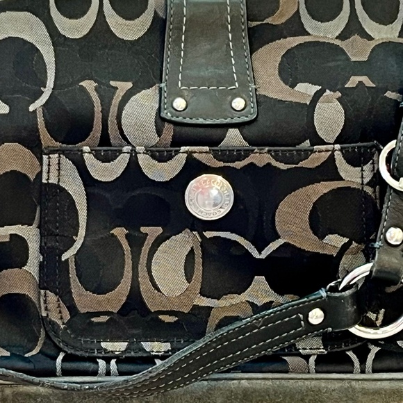 Coach VINTAGE SOHO Chelsea Signature Jacquard Fabric Flap Shoulder Bag AUTHENTIC - Picture 4 of 16